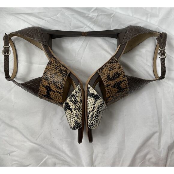 Antonio Melani Leather Snake Skin Heel Sandals Size 8 M - Picture 6 of 10